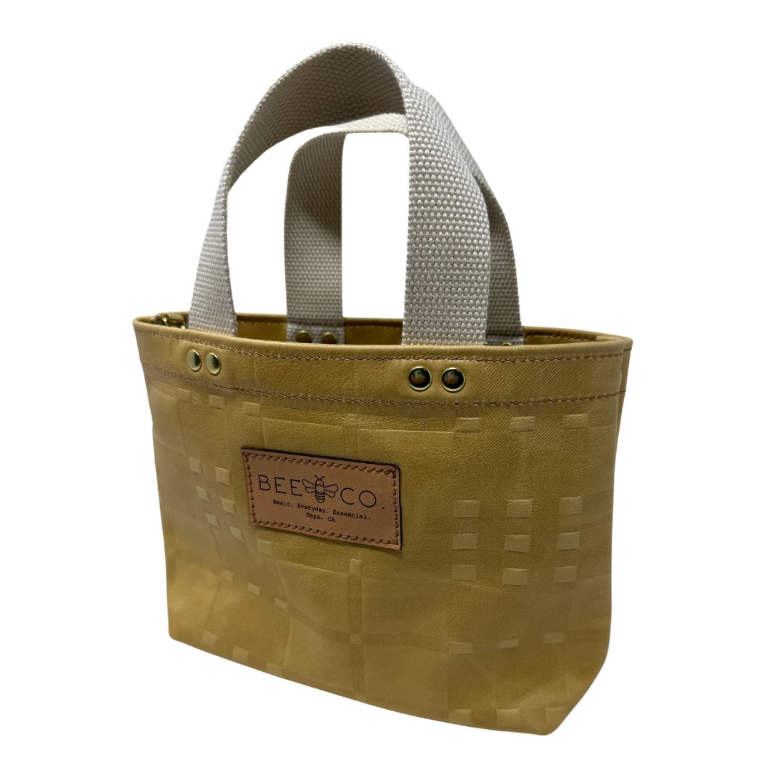 Micro Judy Tote in yellow plaid