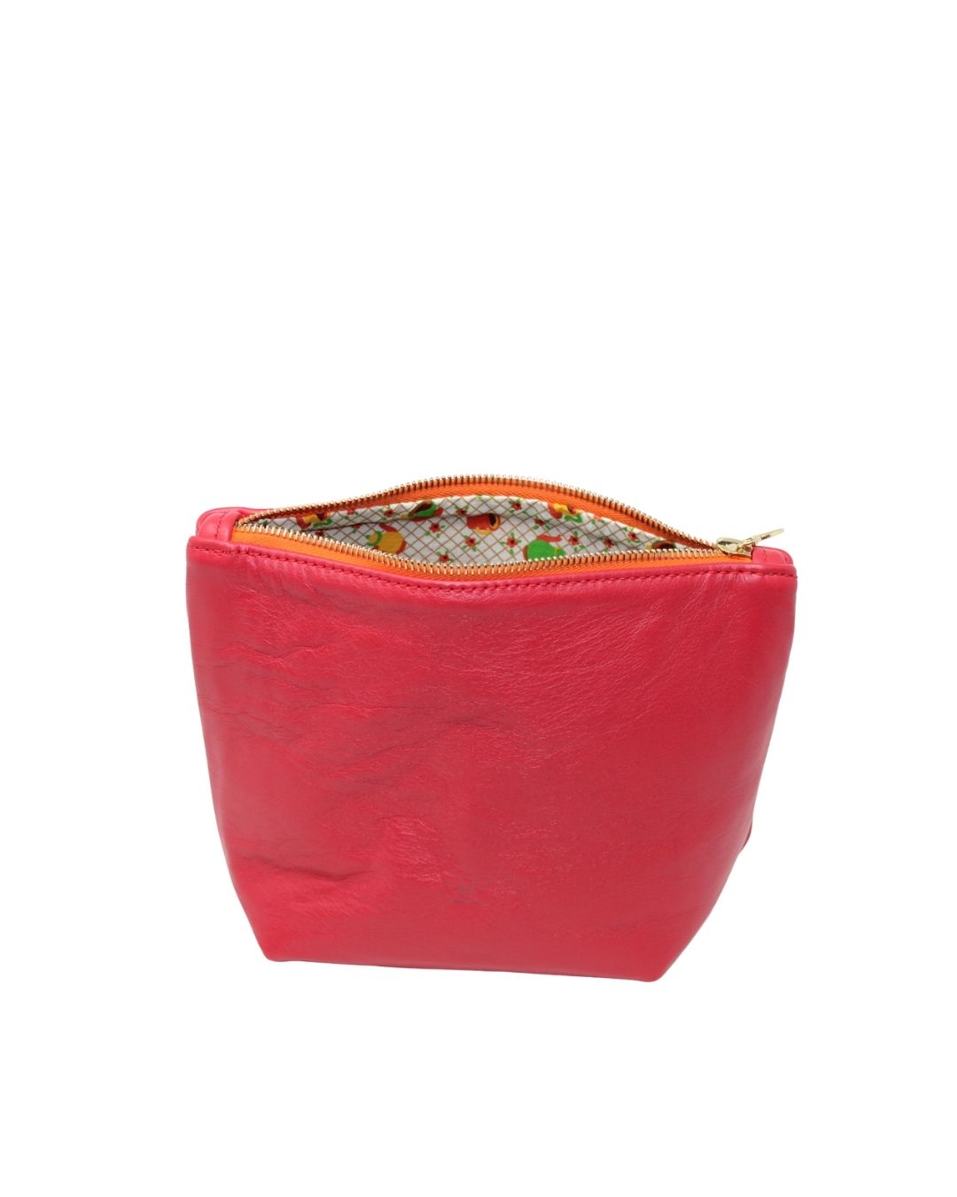 Stella Makeup Bag in poppy leather