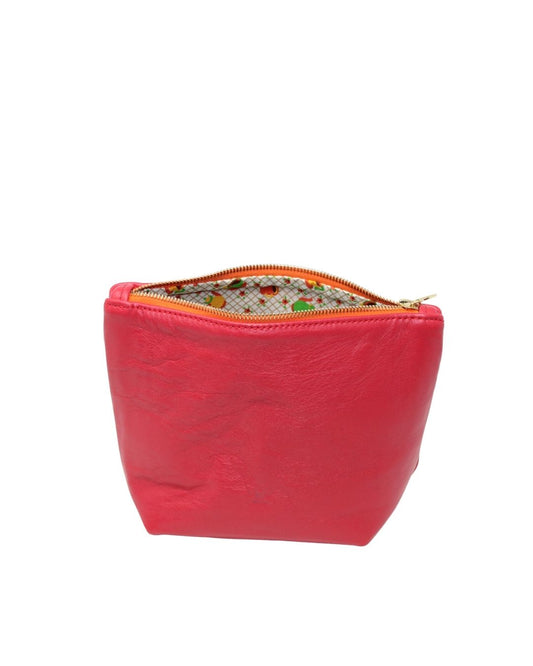 Stella Makeup Bag in poppy leather