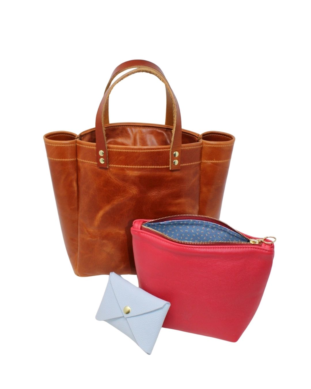 Stella Makeup Bag in poppy leather