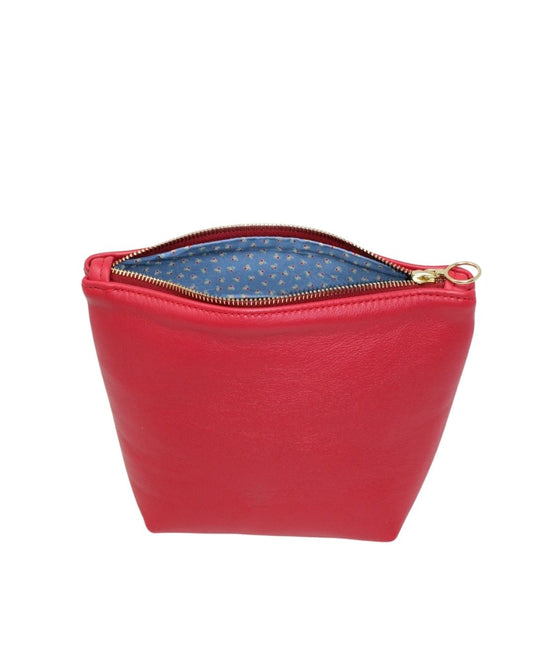 Stella Makeup Bag in poppy leather
