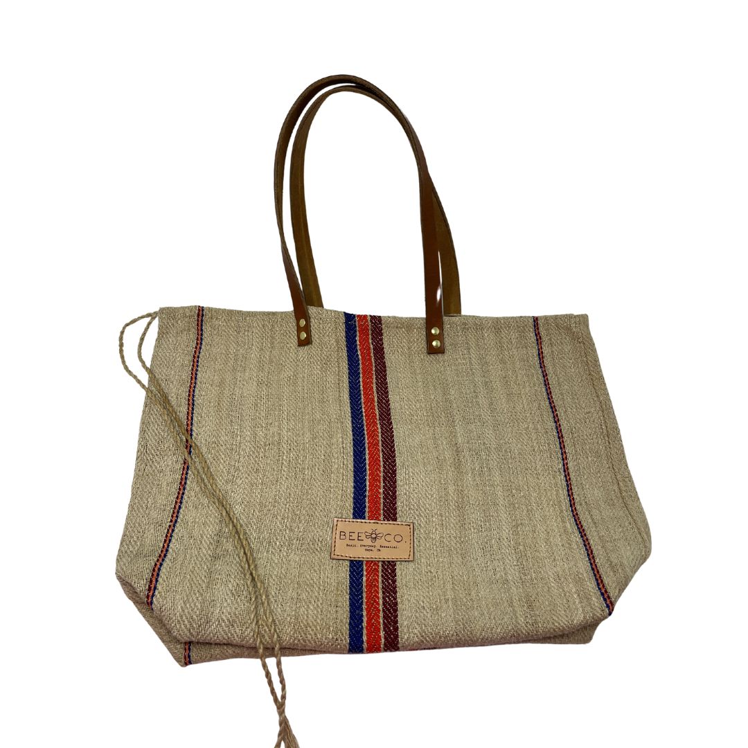 Roberta Tote in blue, orange and red