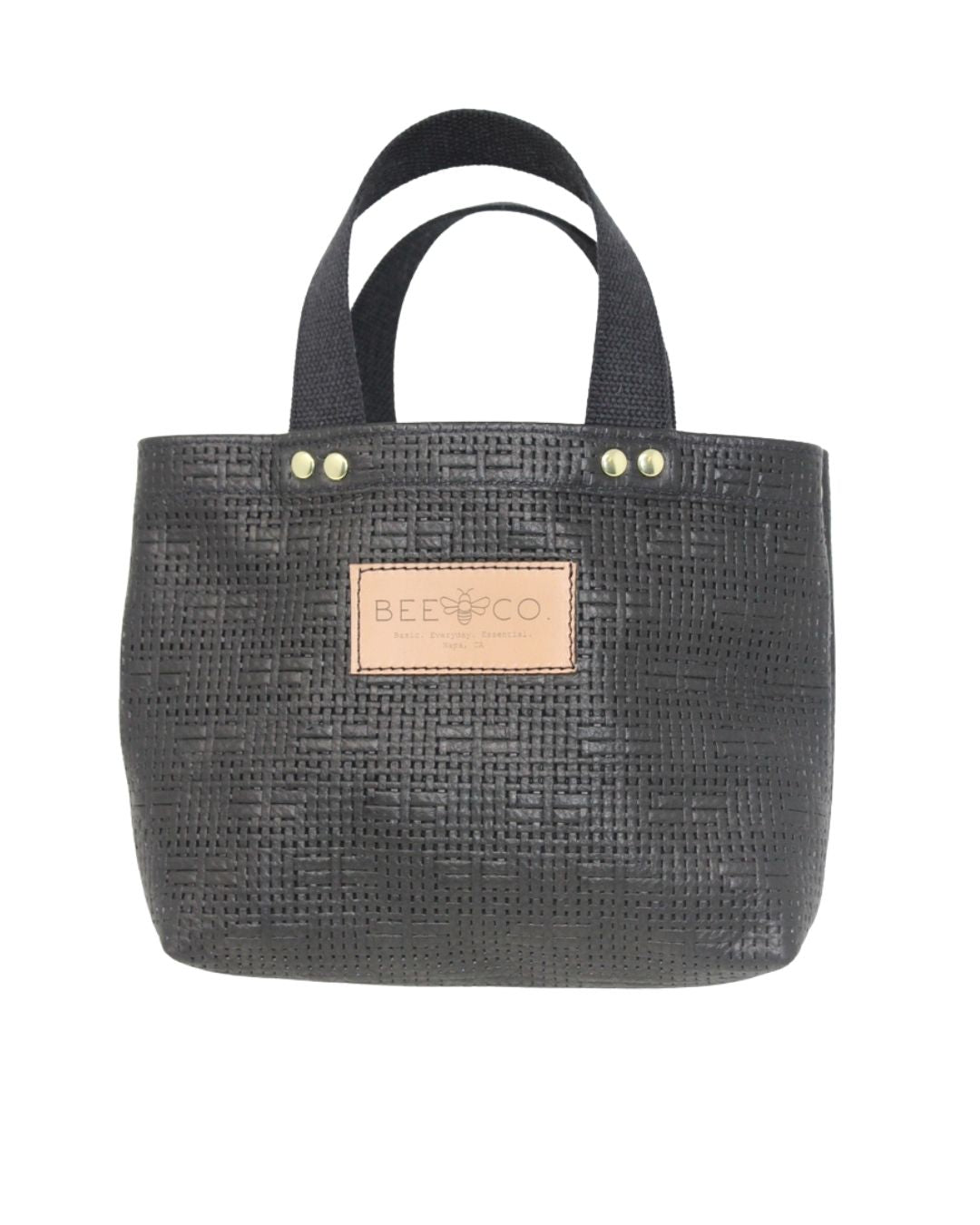 Micro Judy Tote in Woven Black