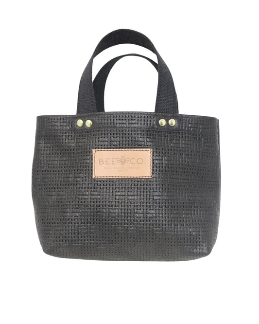Micro Judy Tote in Woven Black