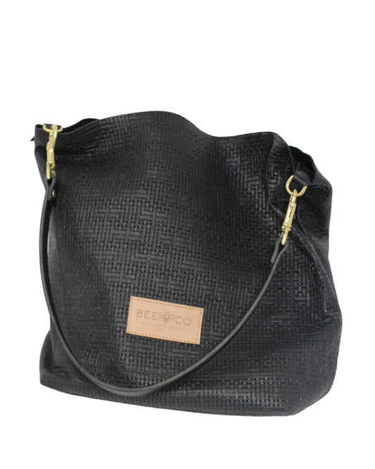 MNM Bucket Bag in Woven Black