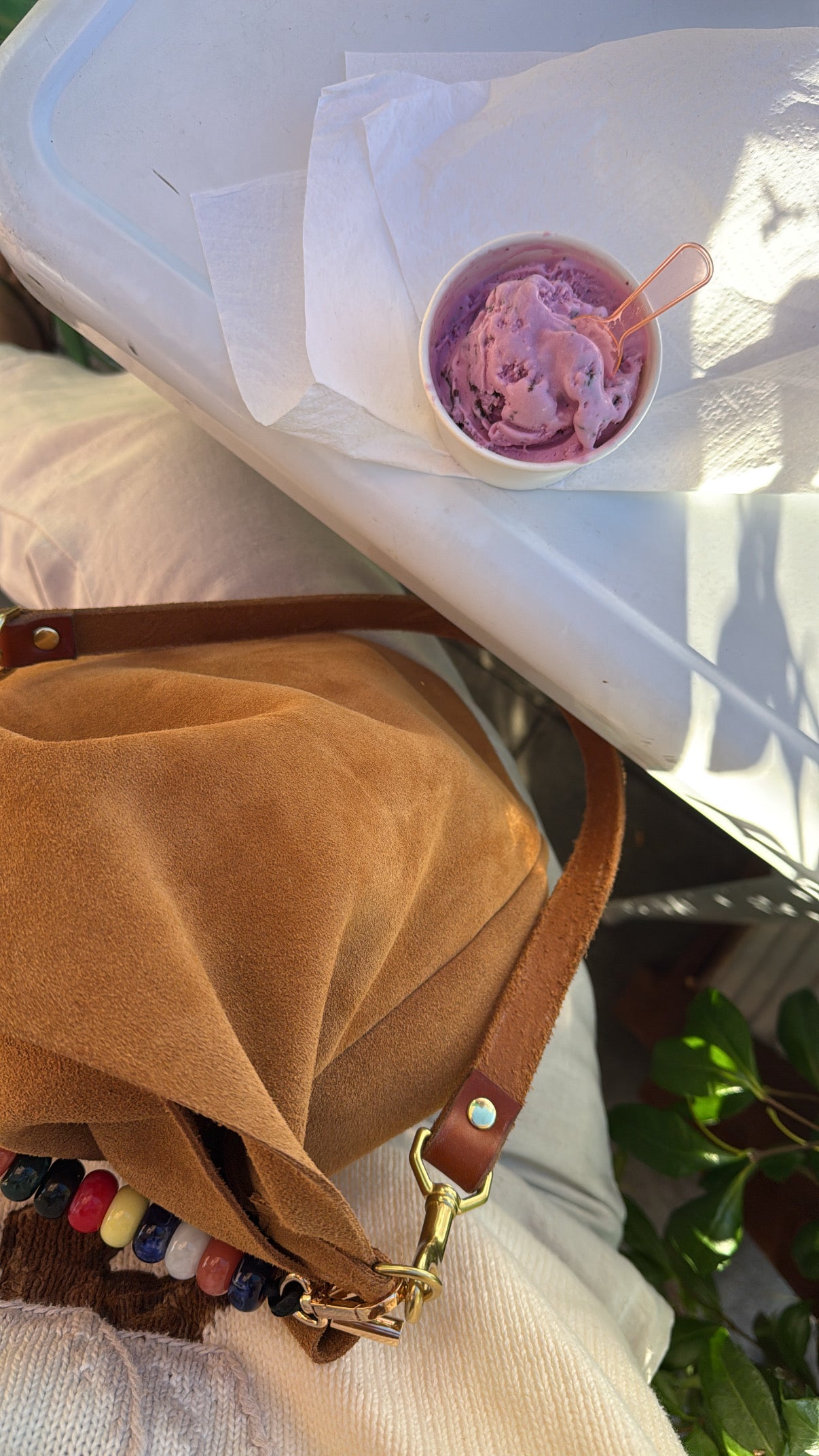 MNM Bucket Bag in Suede
