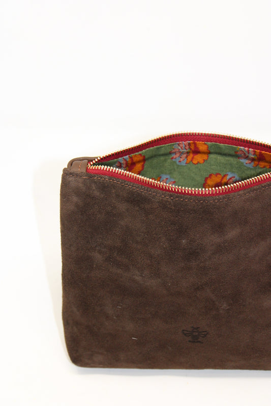 Mini Frances in chocolate suede and leather