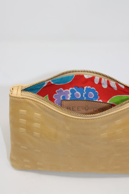 Bee Bag in embossed yellow plaid